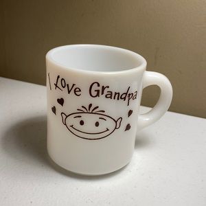 I Love Grandpa Milk Glass Mug